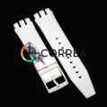 Каучуковый ремешок для часов Swatch Simply Pure белый RKS-007 - 1
